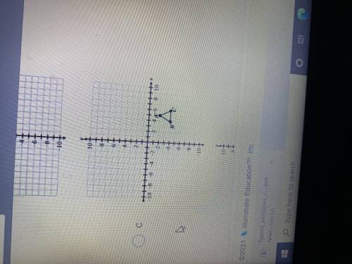 Which coordinate plane shows triangle abc after a reflection over the y axis? hurry pls