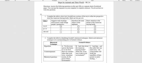 Hope for animals and their world English II worksheet