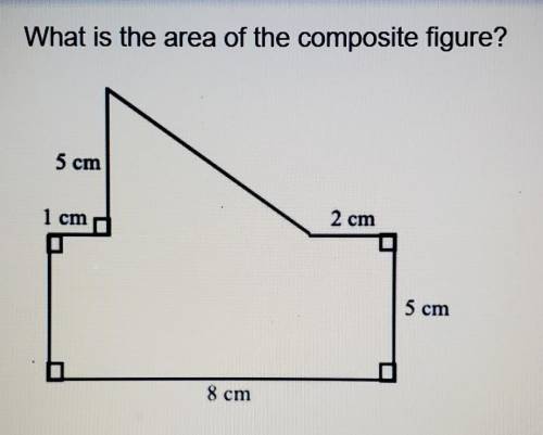 What is the area of the composite figure? 65 cm252.5 cm240 cm260 cm2​