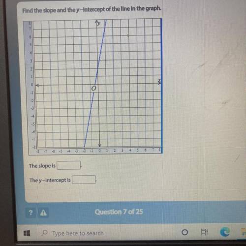 100 POINTS!!
Find the slope and the y intercept of the line in the graph.