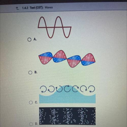 Which image represents a transverse mechanical wave?