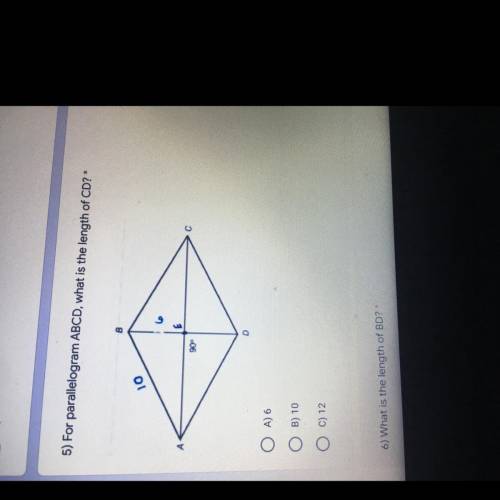 (Please help!!) For parallelogram ABCD, what is the length of CD?