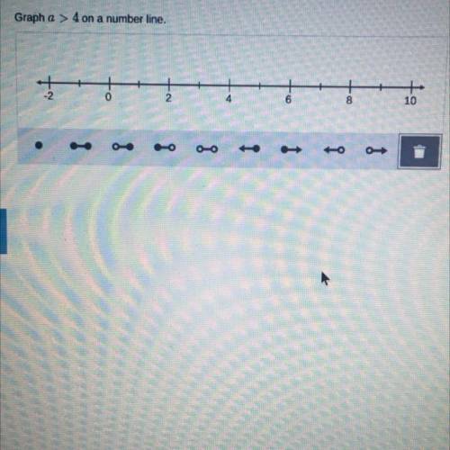 Graph a > 4 on a number line.