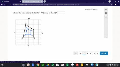 What is the scale factor of dilation from PREimage to IMAGE?