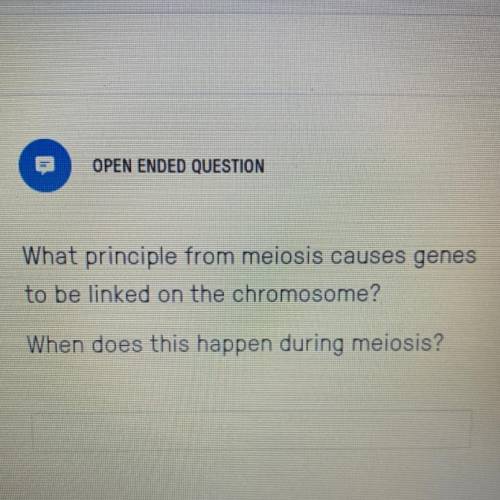 What principle from meiosis causes genes to be linked on the chromosome?

When does this happen du