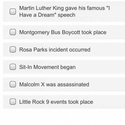 Identify all of the Civil Rights events that took place while Eisenhower was president.