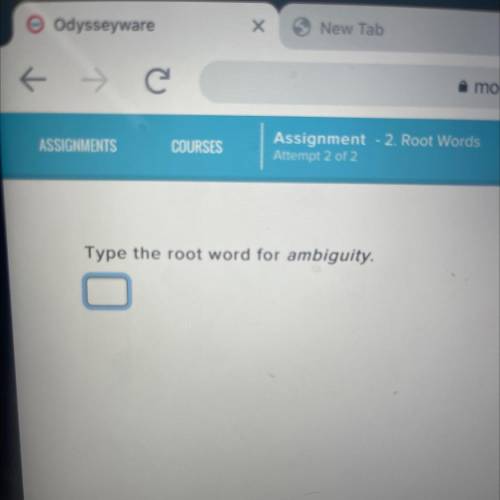 Type the root word for ambiguity.