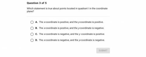 Which statement is true about points located in quadrant I in the coordinate plane?