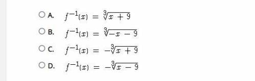 Which function is the inverse of f(x) = -x3 − 9?