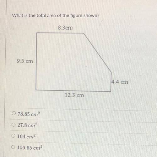 What is the total area of the figure shown?