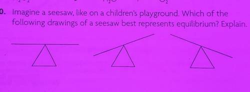 10. Imagine a seesaw, like on a children's playground. Which of the following drawings of a seesaw