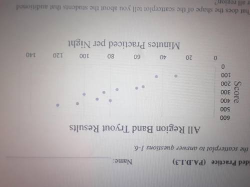 What does the shape of the scatterplot tell you about the students that auditioned? (Need help asap