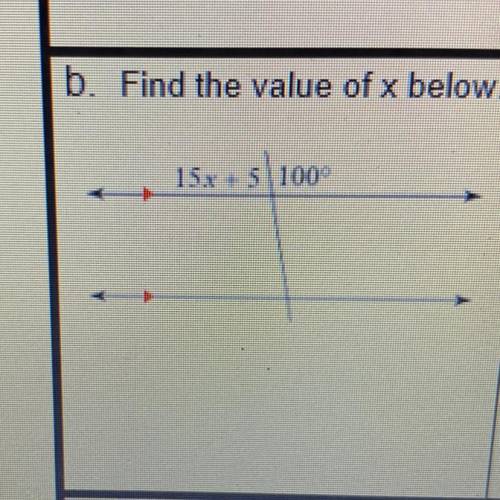 B. Find the value of x below: