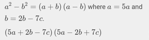 25a² -4b²+28bc-49c² factorize​