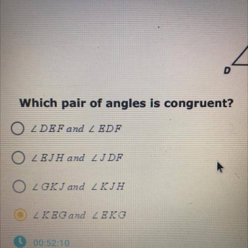 Which pair of angles is congruent?