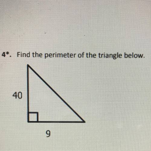 Find the perimeter of the triangle below.
pls help!!!