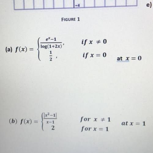 Discuss the continuity of the following function at the indicated point (s)