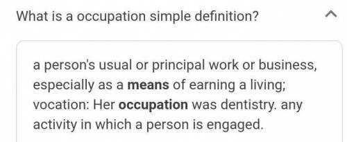 What is an occupation?​