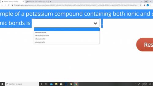 A potassium ion can combine with several monatomic and polyatomic ions to form compounds.

An exam