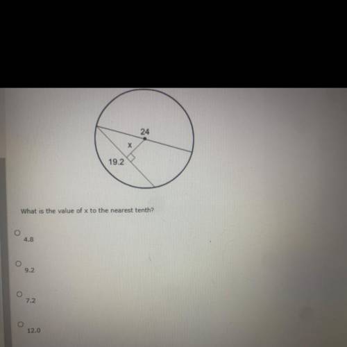 What is the value of x to the nearest tenth ?