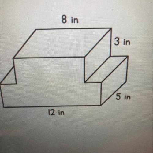 A solid figure shown below what is the volume in cubic inches show your work￼