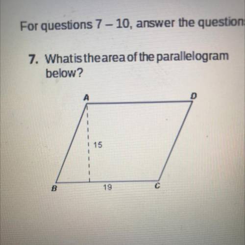 What is the area of the parallelogram below?