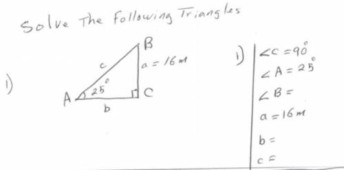 Solve the following triangle please help.