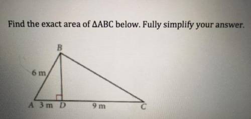 Find the exact area of ABC
