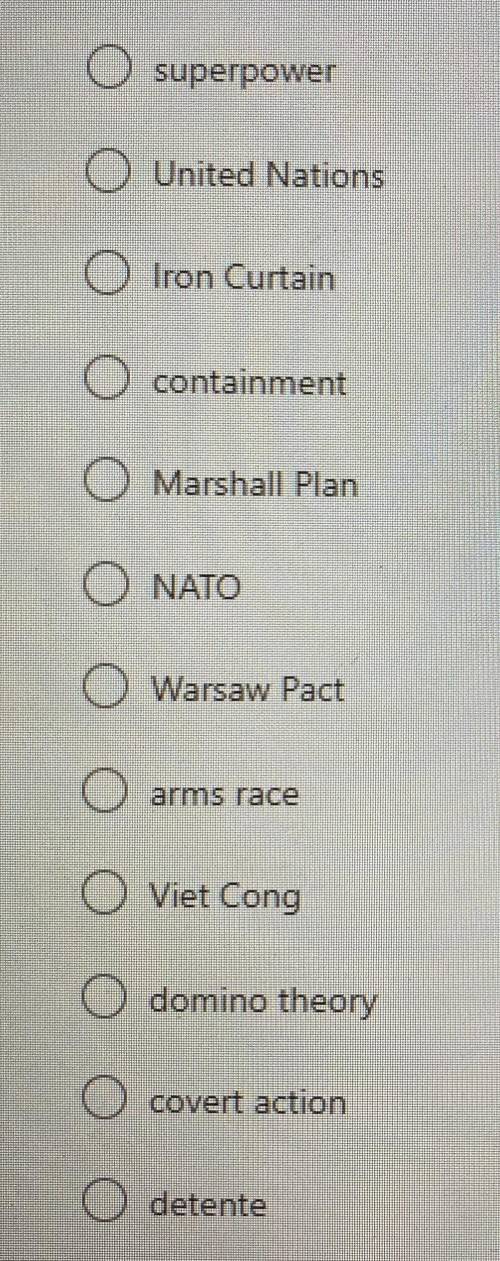 PLEASE HELP which of the following is a defense pact made between the western nations to oppose com