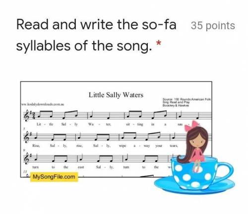 Read and write the so-fa syllables of the song​