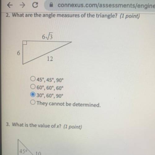 What is the value of x 
5 2