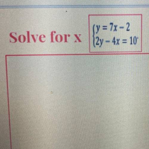 Solve for x please thanks