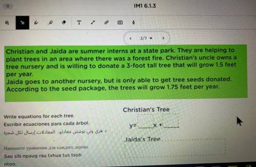 HELP!
Write an equation for each of Christians and jaidas tree.