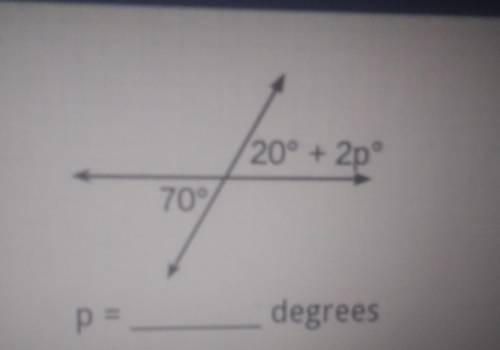 20° + 2p 70° p = degrees ​