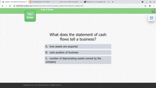 What does the statement of cash flow tell a business