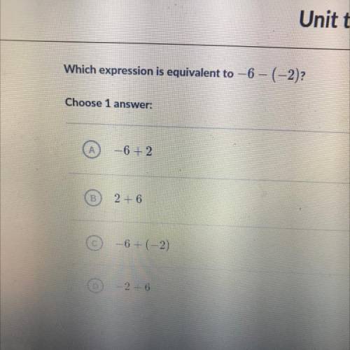 Which of the following expressions are equivalent to -6-(-2)
Pls I need help