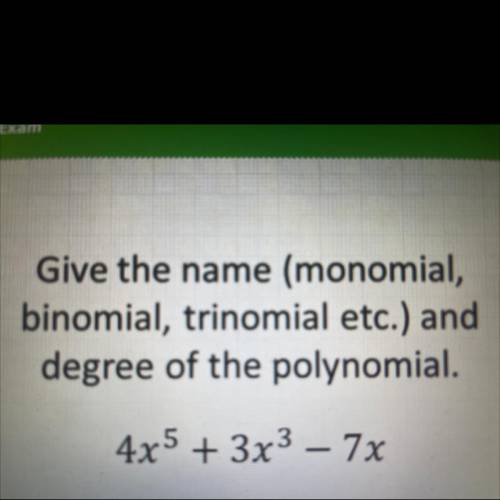 Give the name and degree of the polynomial