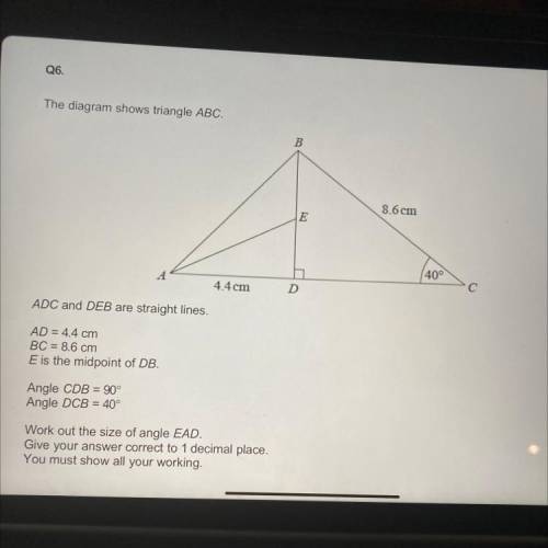 What is the size of angle EAD?