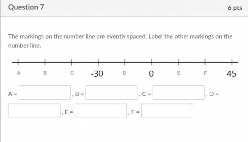 The markings on the number line are evenly spaced. Label the other markings on the number line.