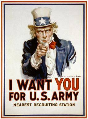 The poster shows a strategy the US used to motivate citizens.

This type of strategy is known as
t