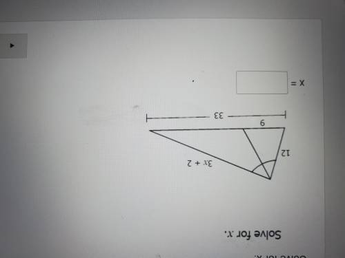 Triangle similarity- 
Solve for x
Please answer