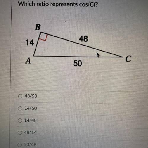 Please help — Which ratio represents cos(c)?
