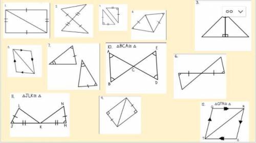 MARKING BRAINLIEST identify all of these triangles with SSS, SAS, ASA, AAS, HL, or non-congruent, p