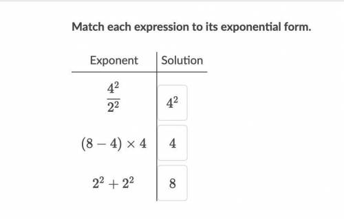 Match each expression to its exponential form.