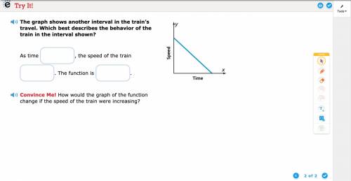 The graph shows another interval in the train’s travel. Which best describes the behavior of the tr
