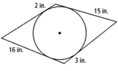The polygon circumscribes a circle. What is the perimeter of the polygon?
