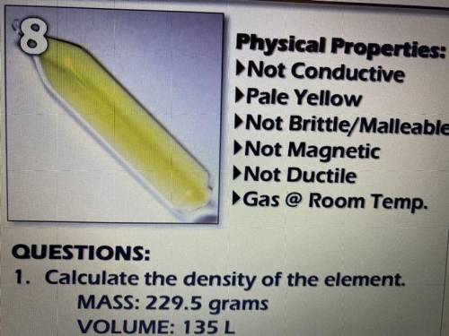 What is the density? is it a metal, nonmetal, or metalloid? what is the mystery element?