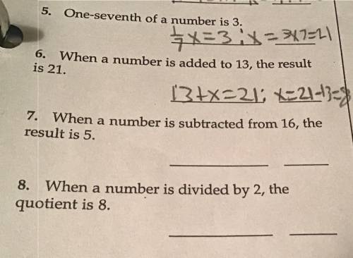 Can somebody plz heLp answer number 7-8 thanks!!!

WILL MARK BRAINLIEST WHOEVER ANSWERS FIRST :DDD