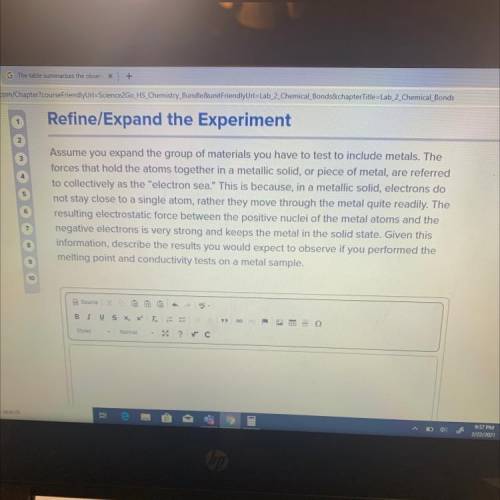 PLEASE HELP

Refine/Expand the Experiment
Assume you expand the group of materials you have t