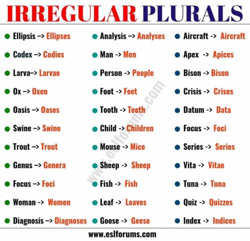 Irregular plural form​